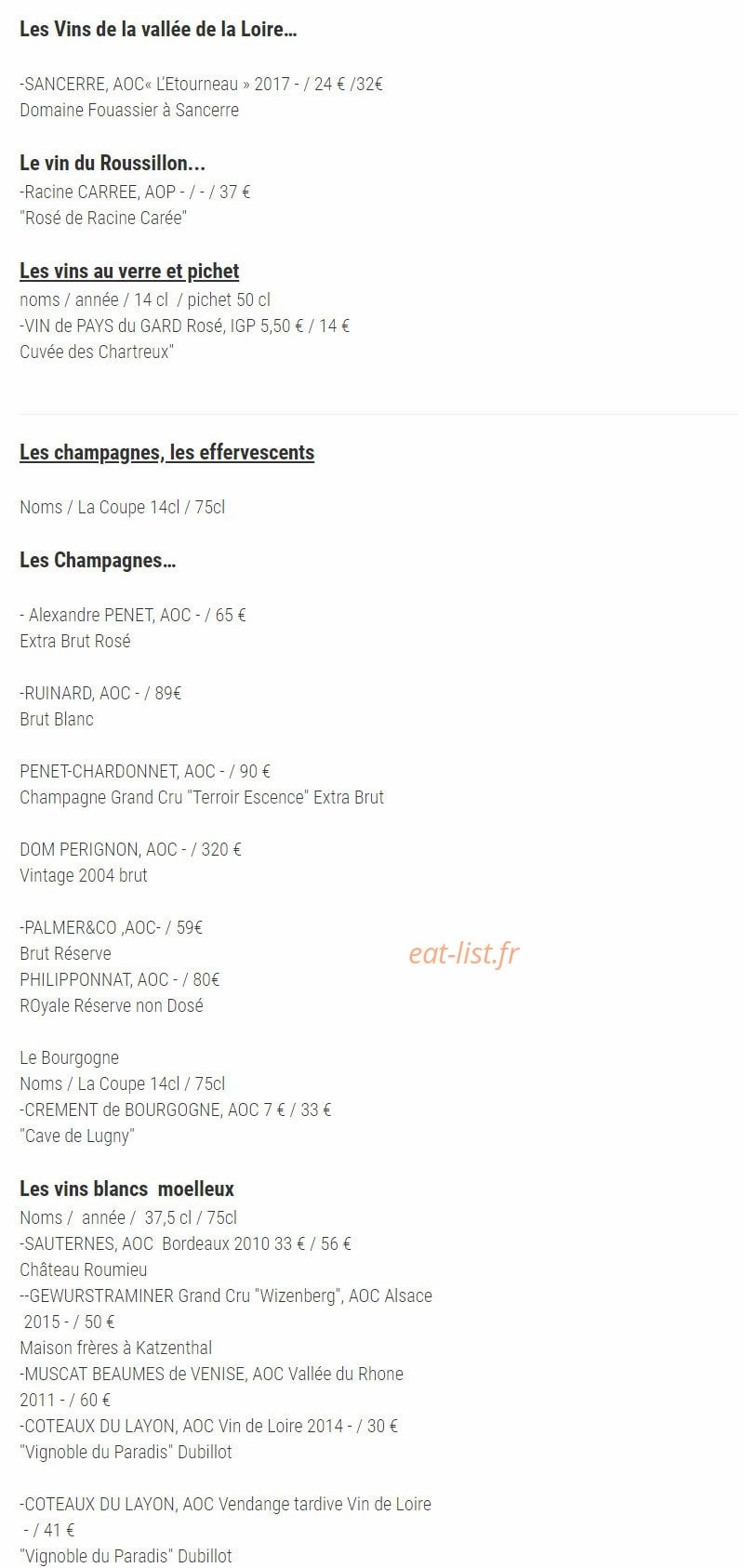Le Cochon d'Or — carte page 6
