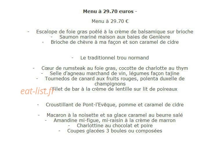 Restaurant  le Chêne pommier — carte page 4