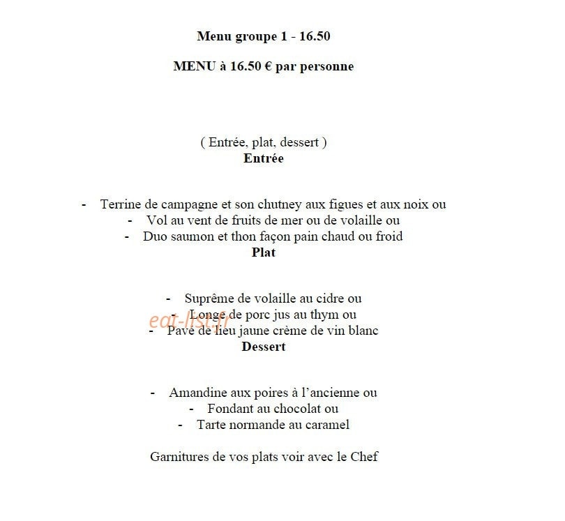 Restaurant  le Chêne pommier — carte page 14