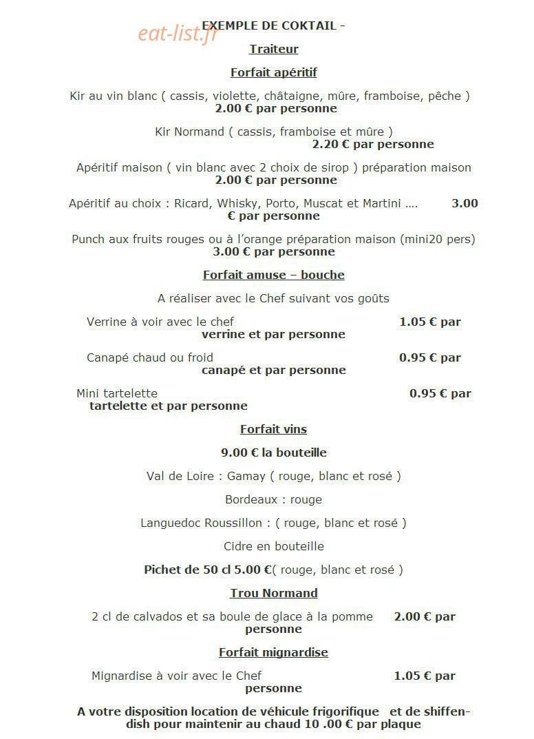 Restaurant  le Chêne pommier — carte page 5