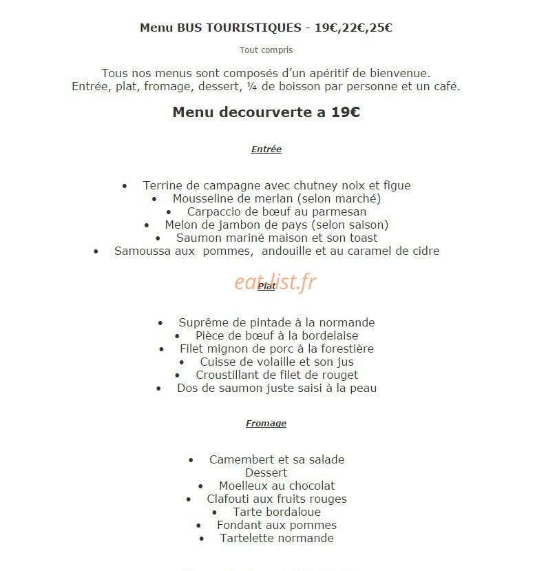 Restaurant  le Chêne pommier — carte page 9