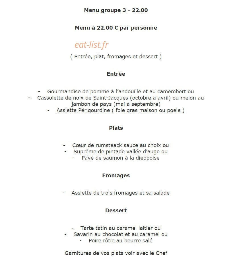 Restaurant  le Chêne pommier — carte page 16
