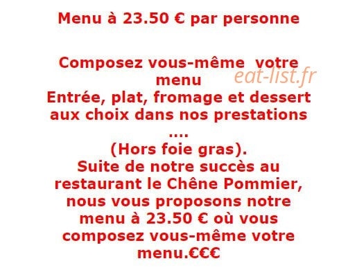 Restaurant  le Chêne pommier — carte page 7