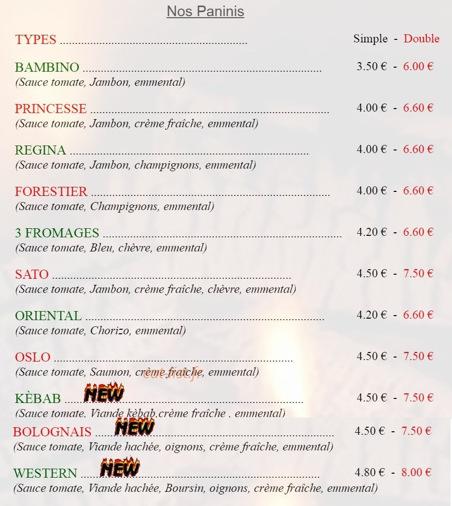 Pizzas Sato — carte page 3