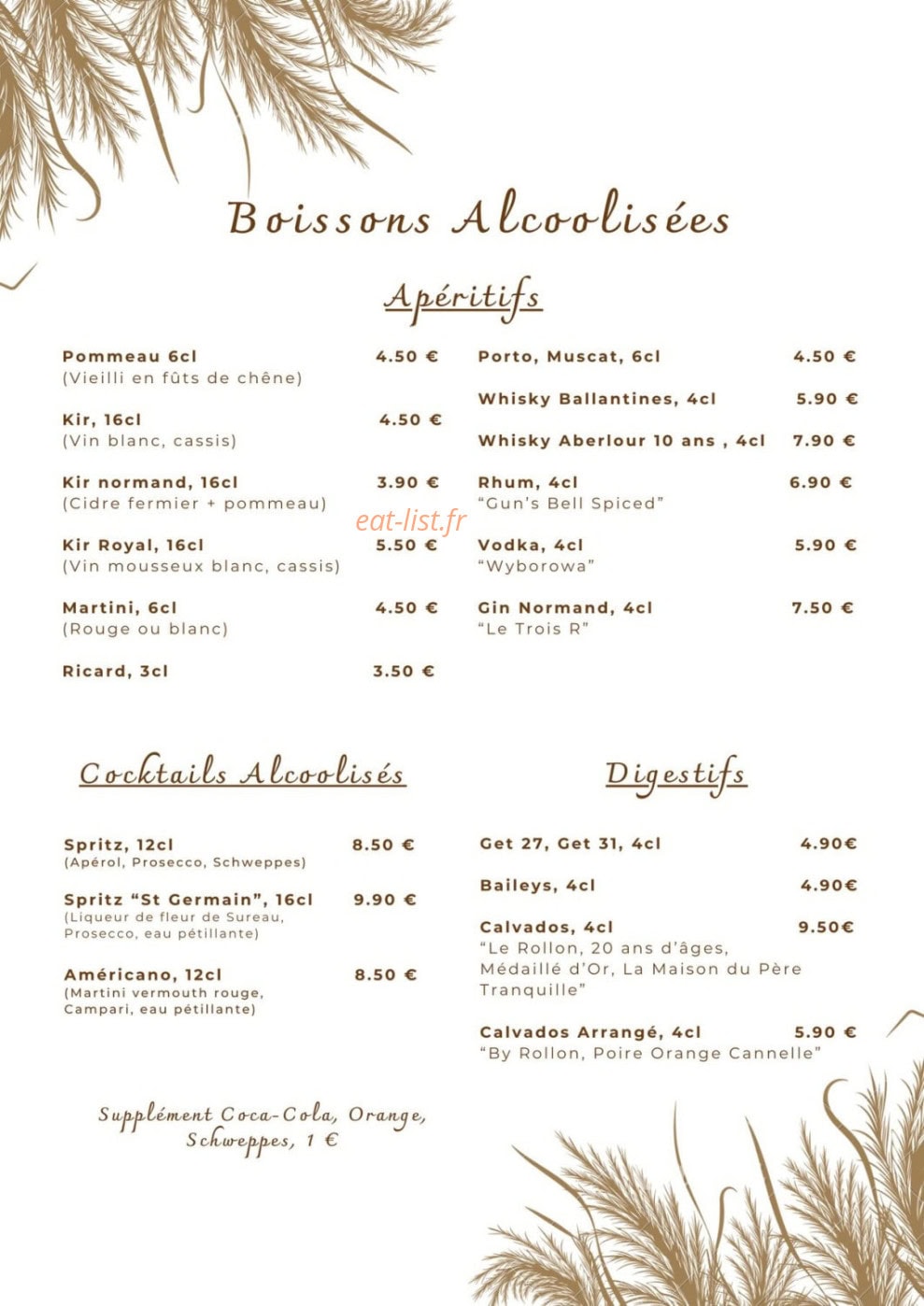 Aux Deux Amours — carte page 4