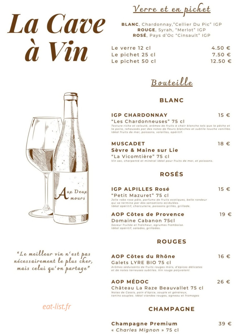 Aux Deux Amours — carte page 2