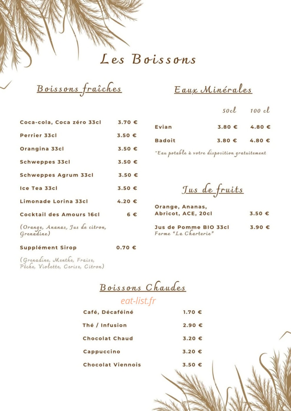 Aux Deux Amours — carte page 5