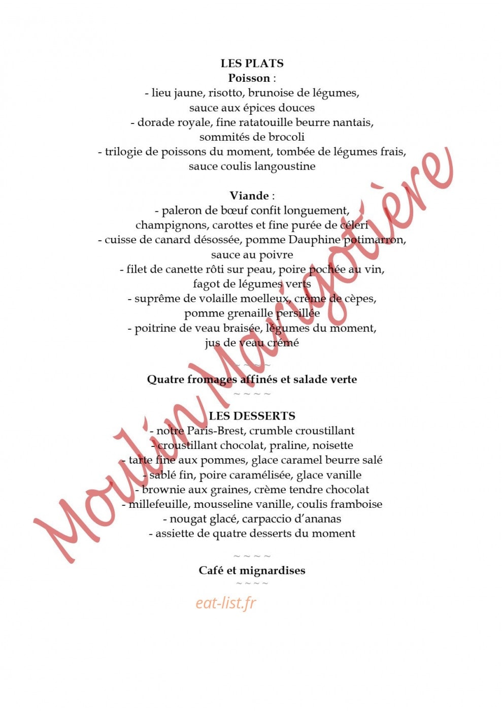Le Moulin de la Marigotiére — carte page 12