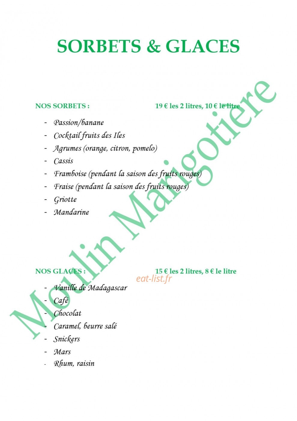 Le Moulin de la Marigotiére — carte page 19