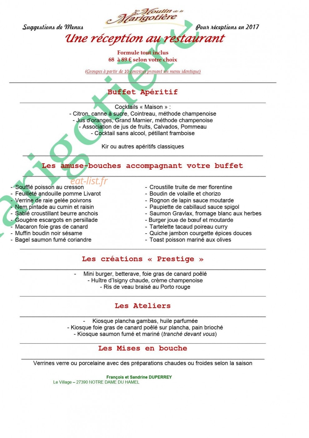 Le Moulin de la Marigotiére — carte page 6