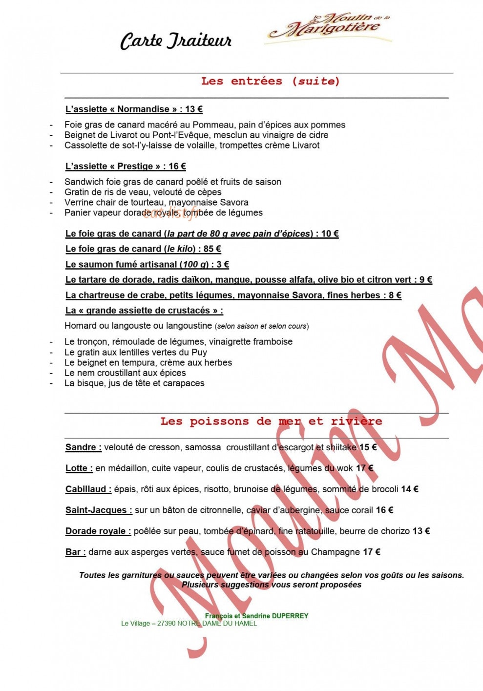 Le Moulin de la Marigotiére — carte page 3