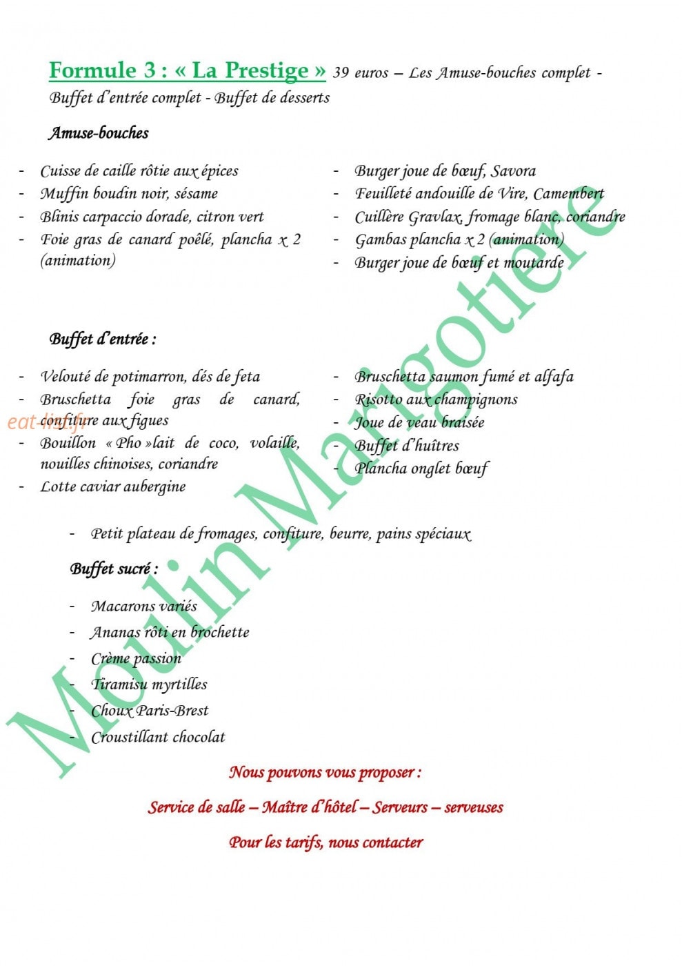 Le Moulin de la Marigotiére — carte page 15