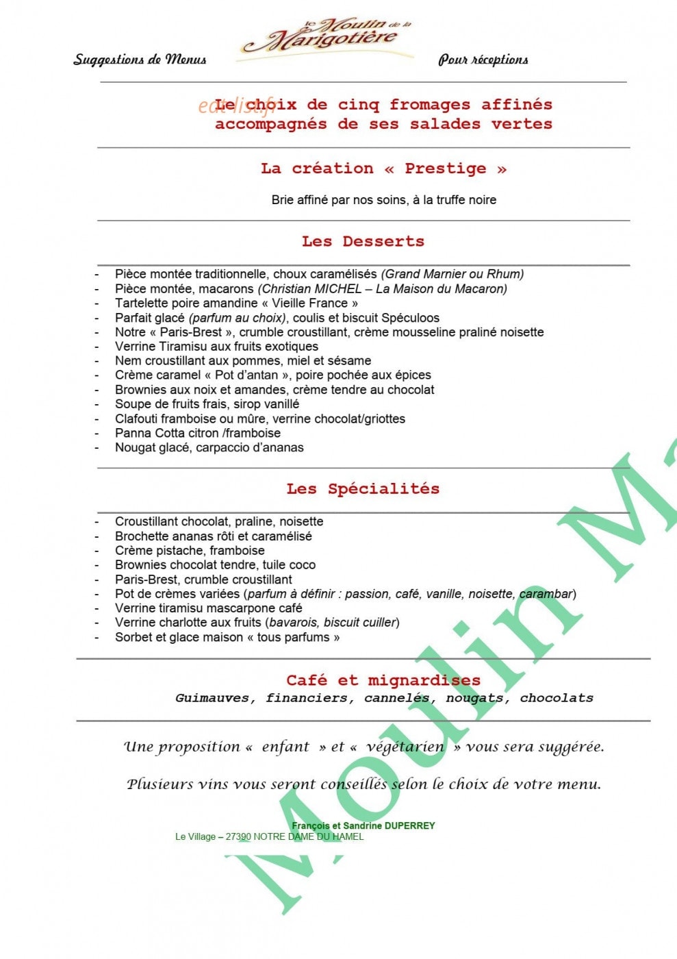 Le Moulin de la Marigotiére — carte page 5
