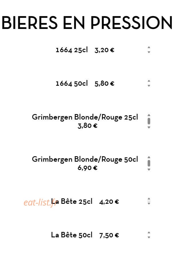 Carte et menu de Chez LauLau à Mesnils-sur-Iton — Les bières en pression