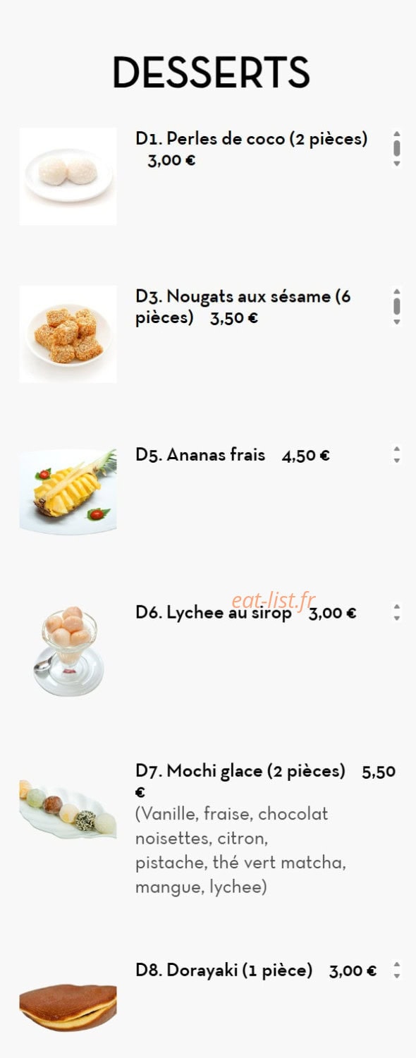 Carte et menu de Chez LauLau à Mesnils-sur-Iton — Les desserts