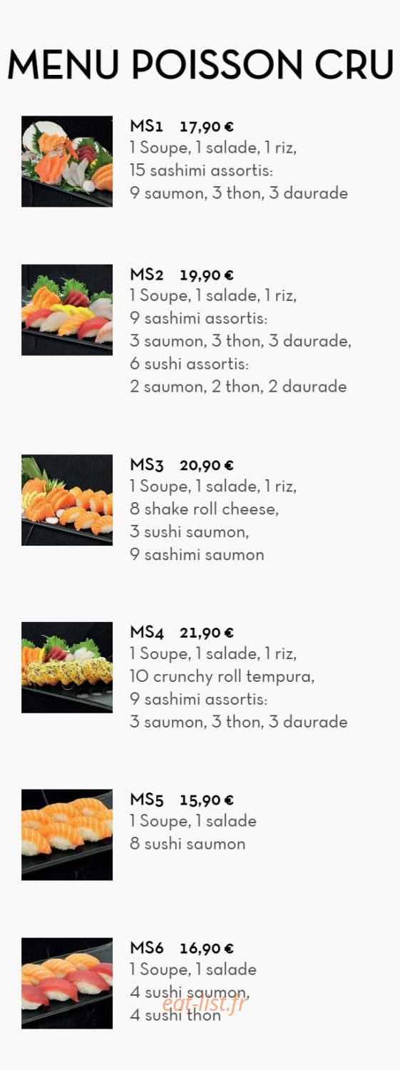 Carte et menu de Chez LauLau à Mesnils-sur-Iton — Le menu poisson