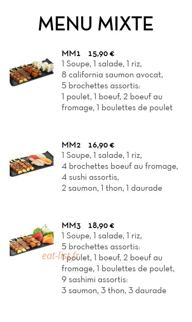 Carte et menu de Chez LauLau à Mesnils-sur-Iton — Le menu mixte