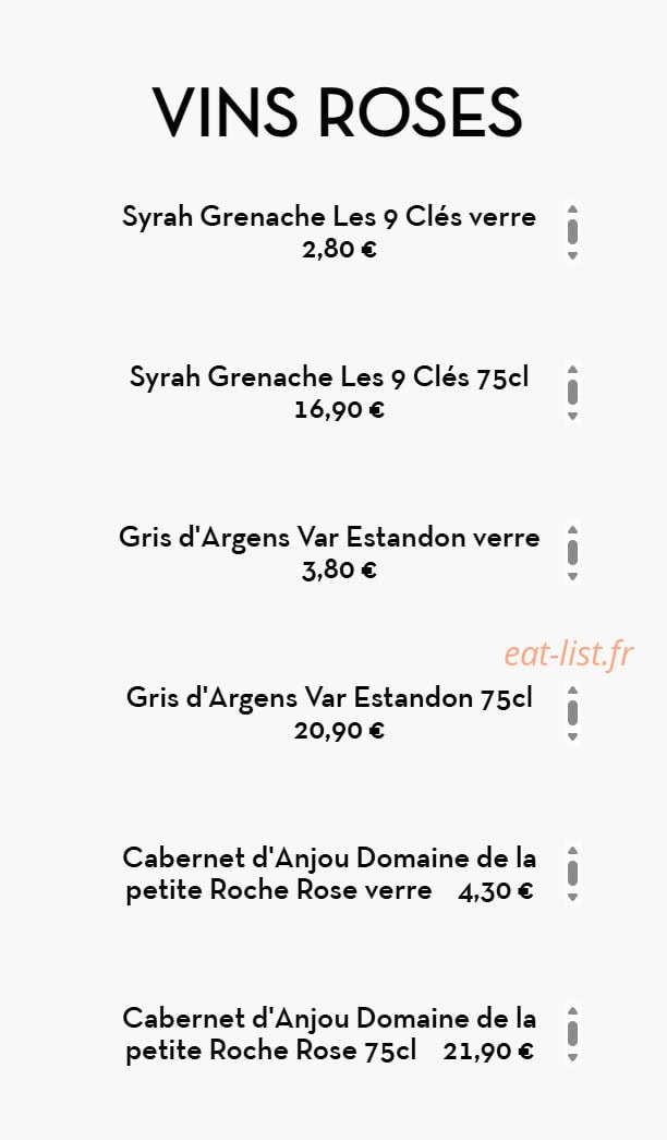 Carte et menu de Chez LauLau à Mesnils-sur-Iton — Les vins rosés