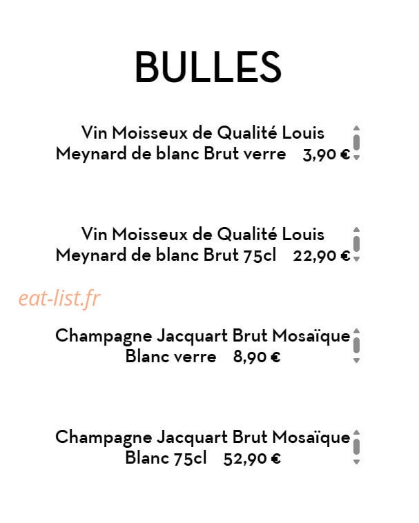 Carte et menu de Chez LauLau à Mesnils-sur-Iton — Les bulles