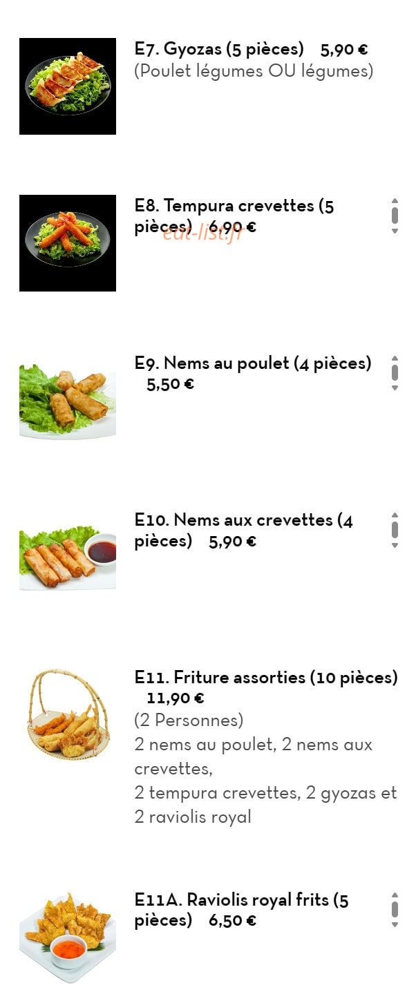 Carte et menu de Chez LauLau à Mesnils-sur-Iton — Les entrées page 2