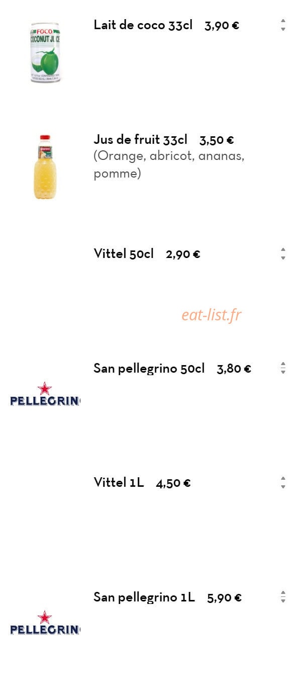 Carte et menu de Chez LauLau à Mesnils-sur-Iton — Les boisson fraiches suite