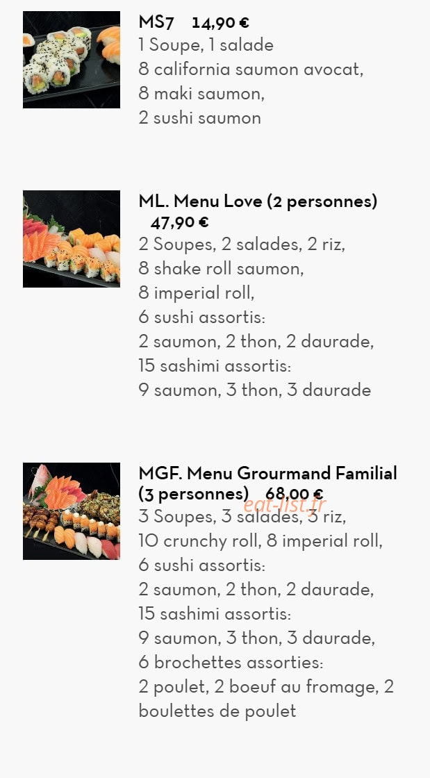 Carte et menu de Chez LauLau à Mesnils-sur-Iton — Le menu poisson suite