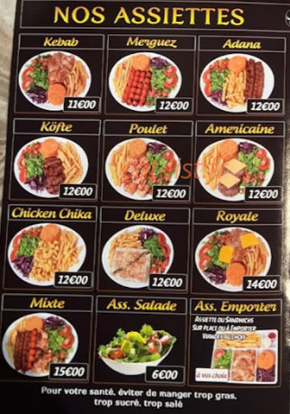 Damville restaurant — carte page 3
