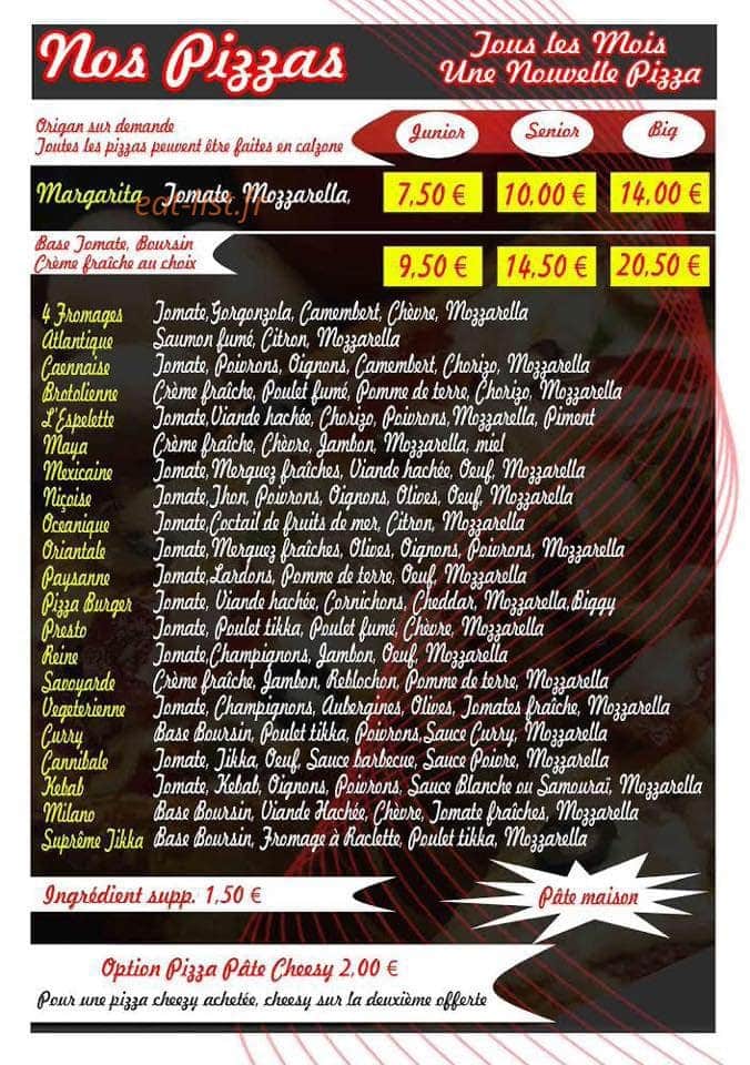 Presto Pizza — carte page 4