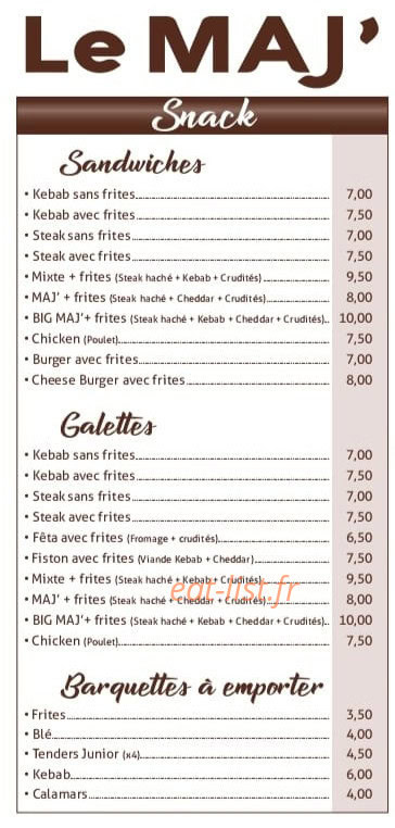 Le Maj' — carte page 1