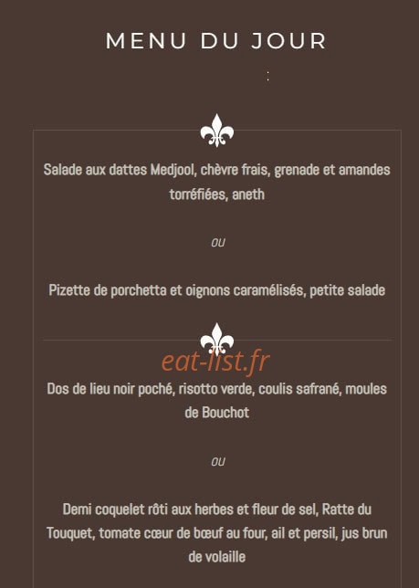 Bar Brasserie du Haras — carte page 1