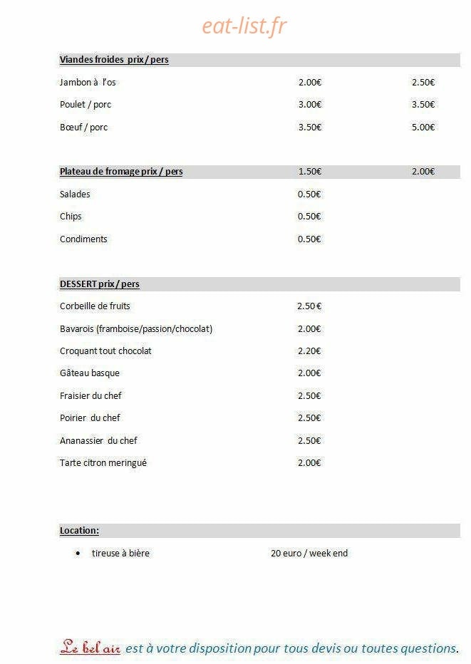 Le Bel Air — carte page 5