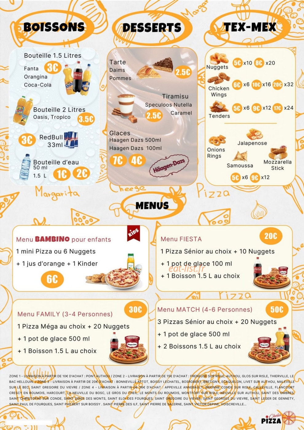 Chelia pizza — carte page 4