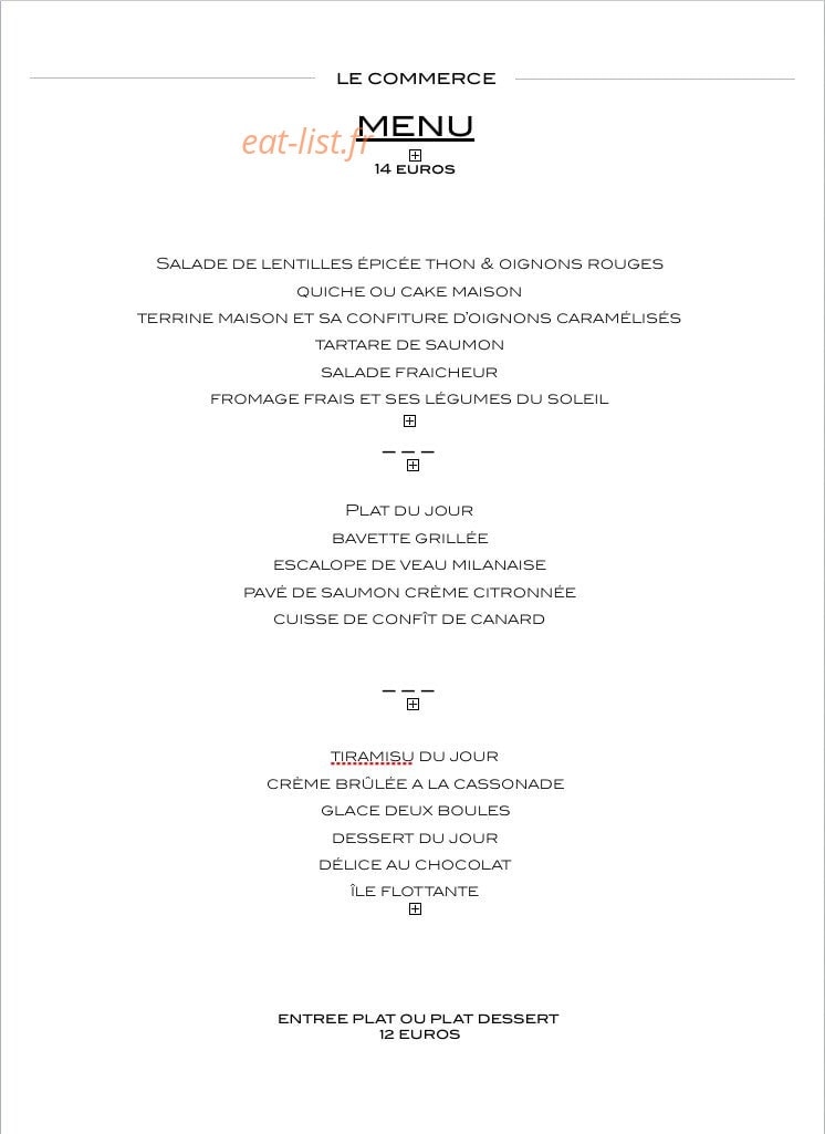Brasserie du commerce — carte page 3