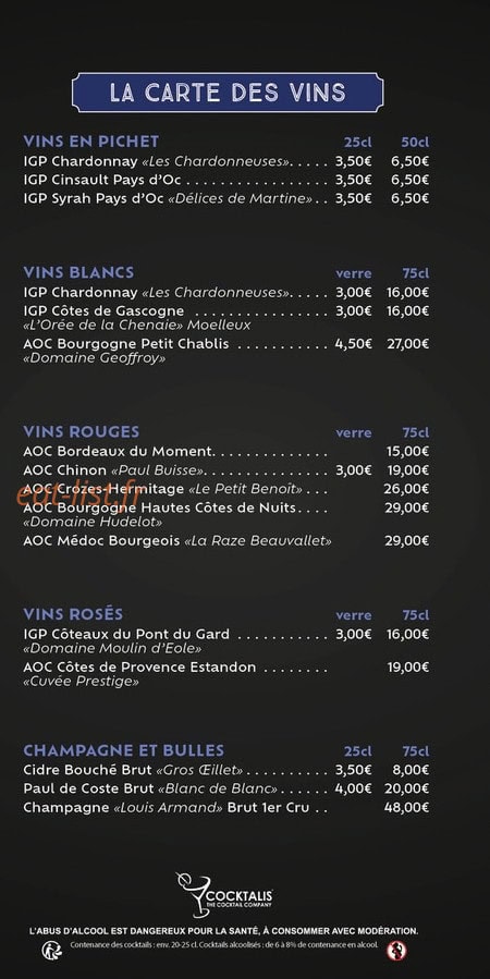 Café de la Gare — carte page 10