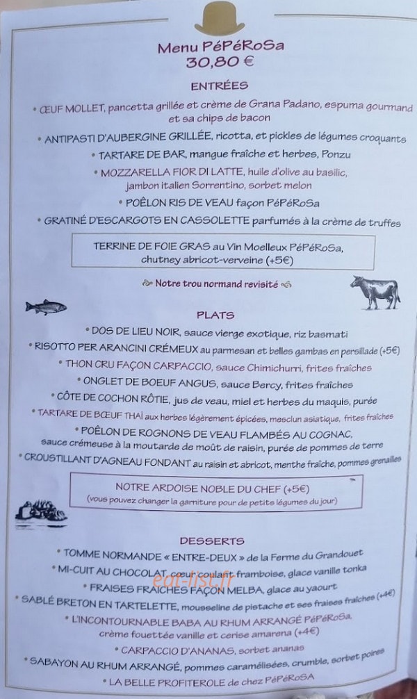 Chez peperosa — carte page 1