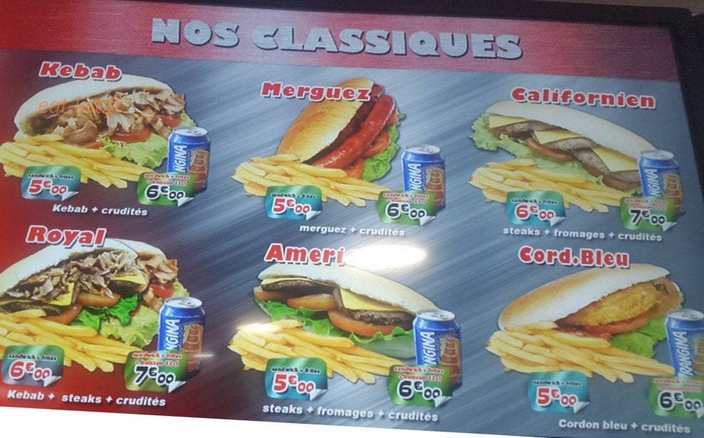 Delice kebab — carte page 1