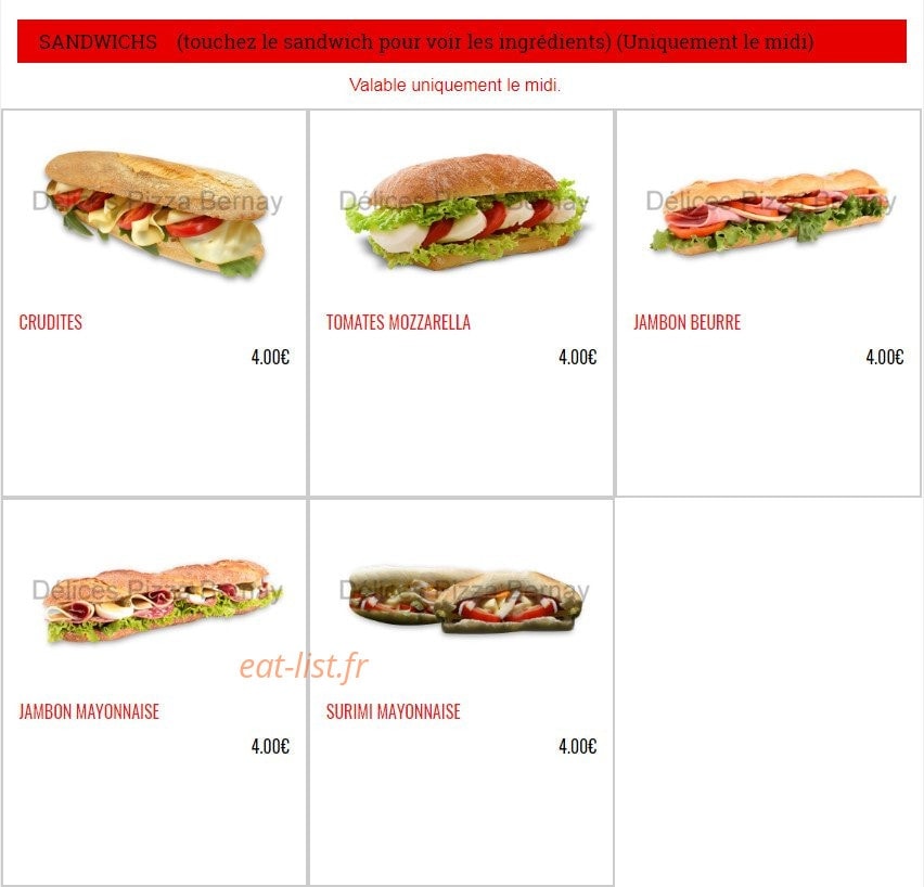 Délices Pizza — carte page 10