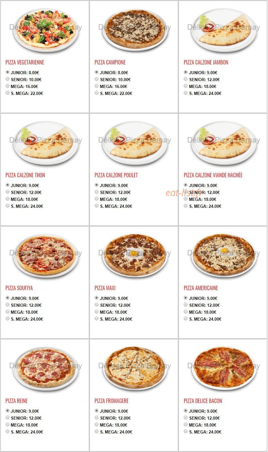 Délices Pizza — carte page 4