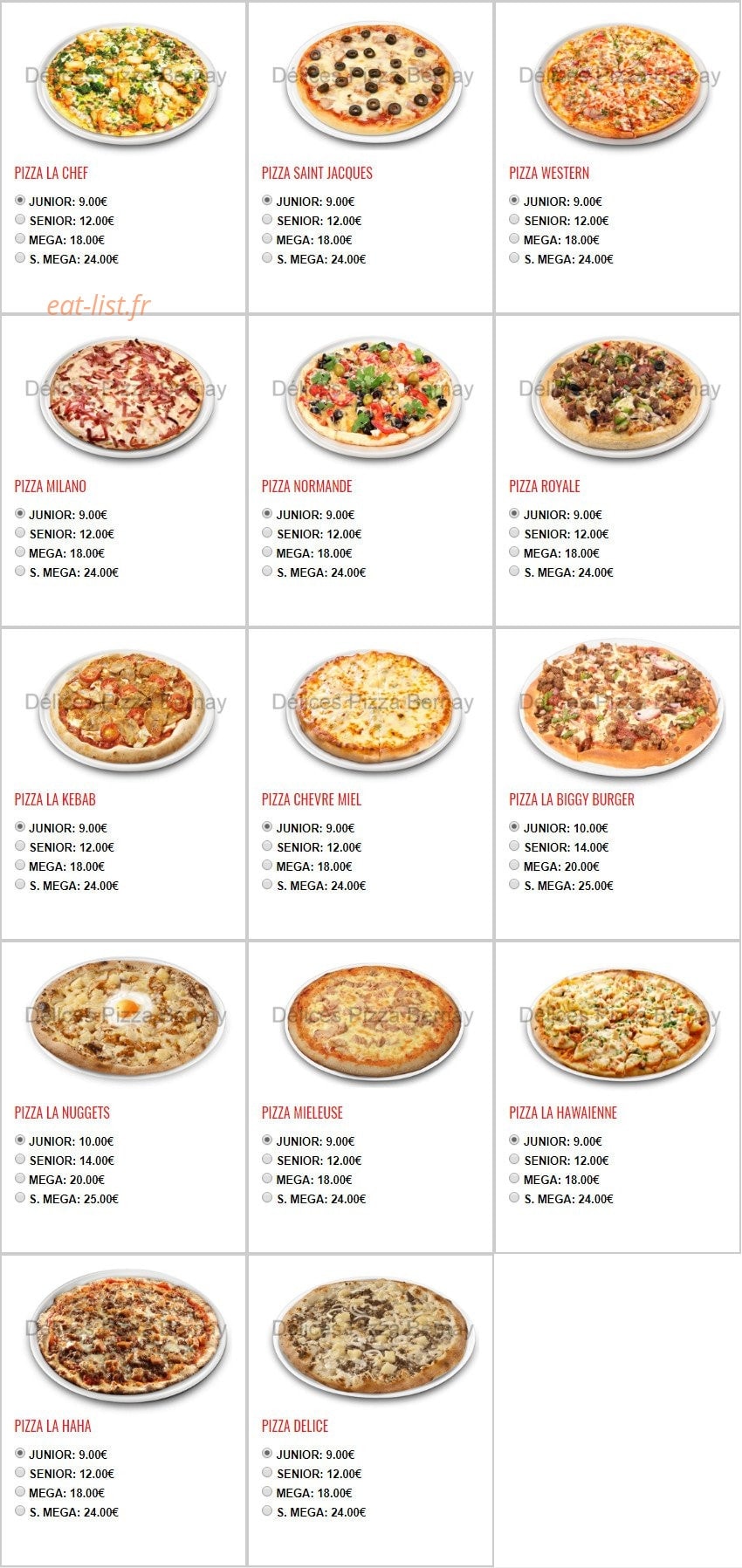 Délices Pizza — carte page 7