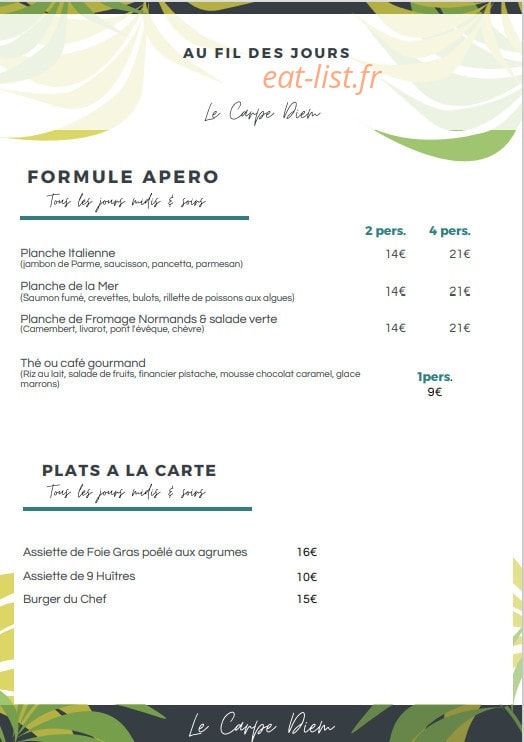 Le Carpe Diem — carte page 2