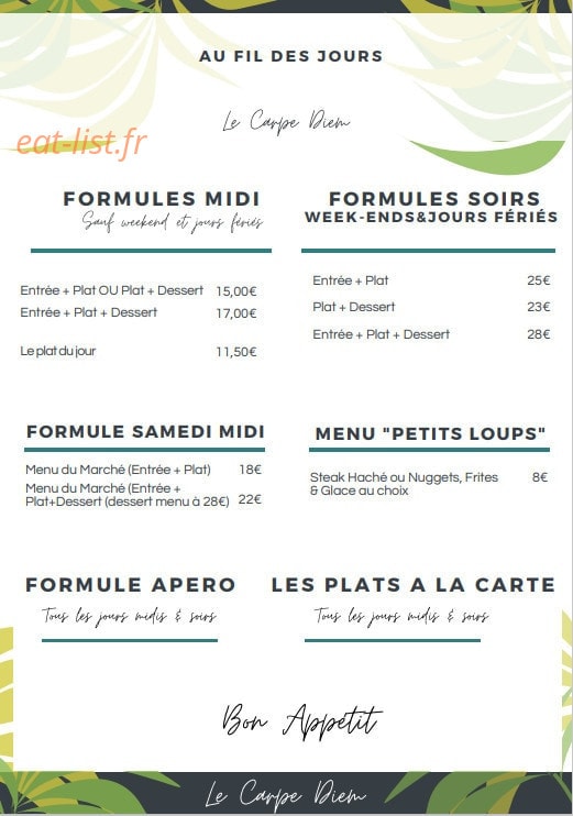 Le Carpe Diem — carte page 1