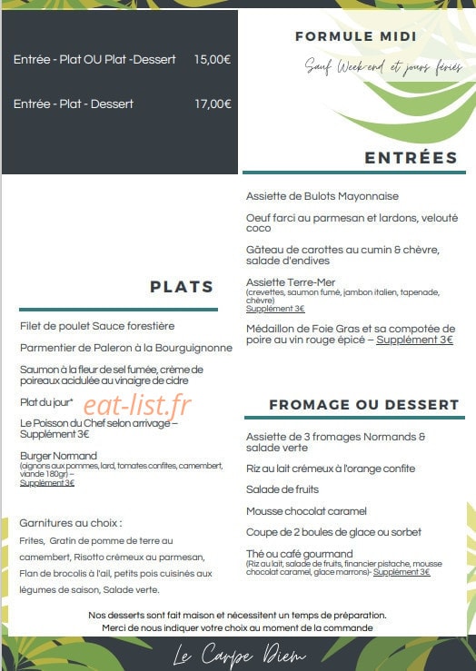 Le Carpe Diem — carte page 3
