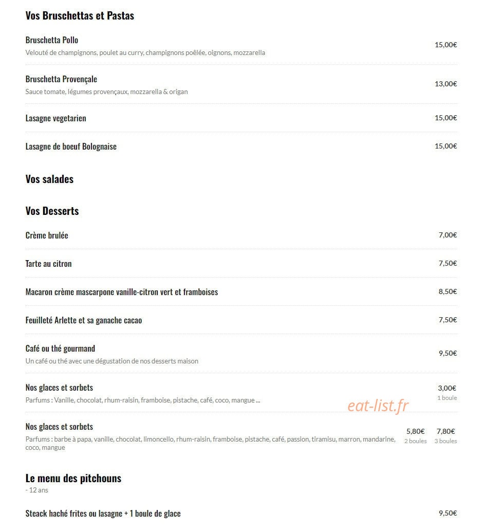 Le Comptoir des Halles — carte page 2