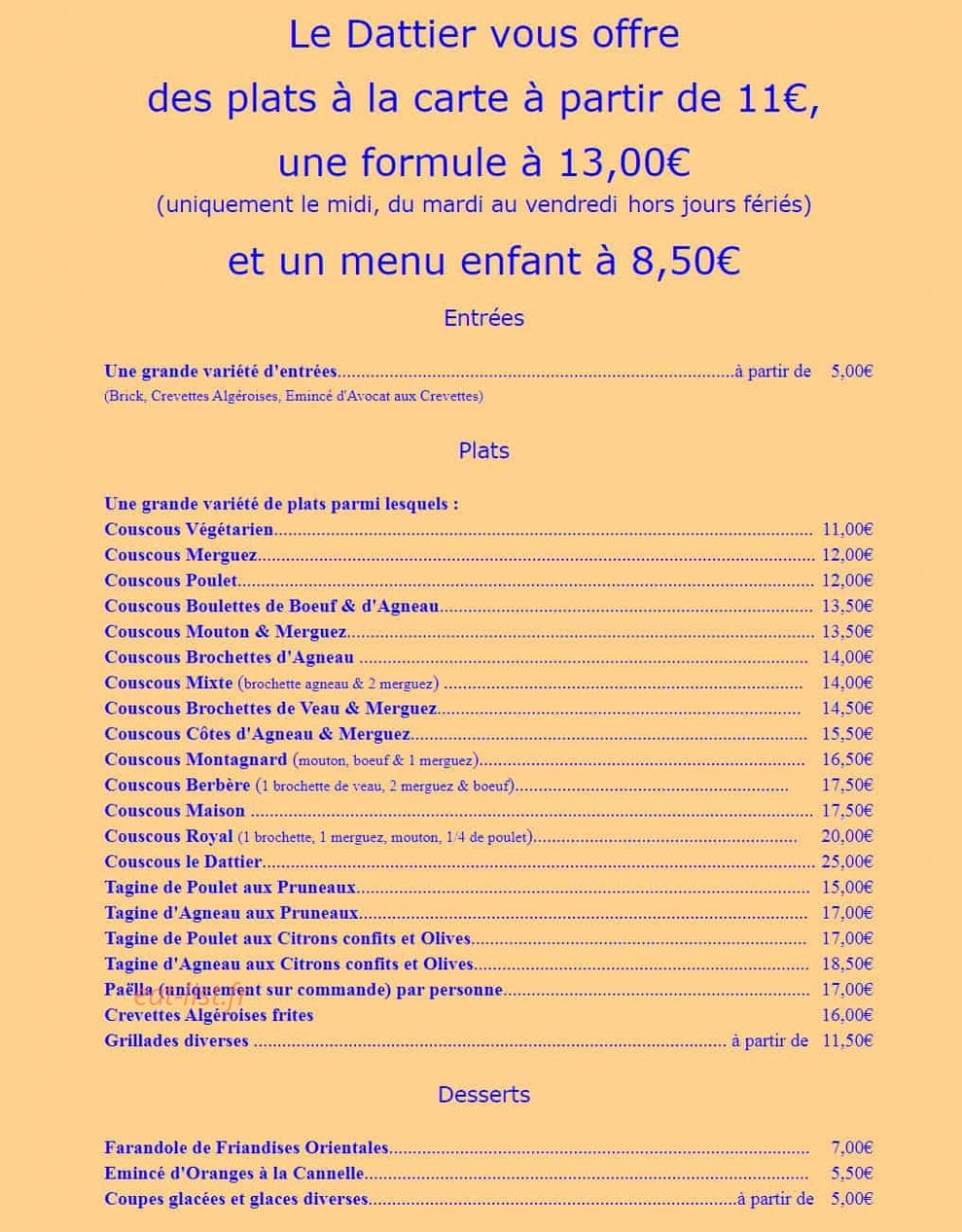 Le Dattier — carte page 1