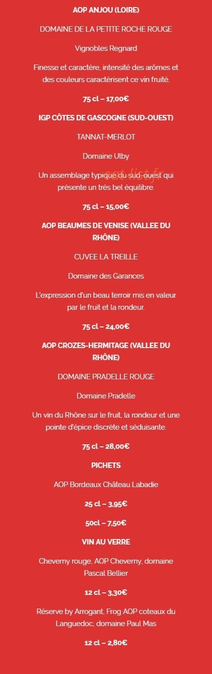 La Crêpe dans le Bec — carte page 5