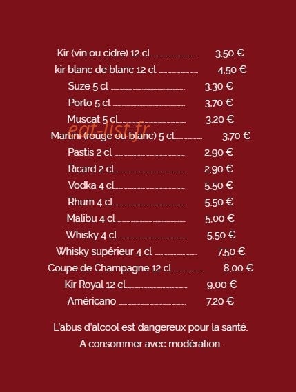 La Crêpe dans le Bec — carte page 8
