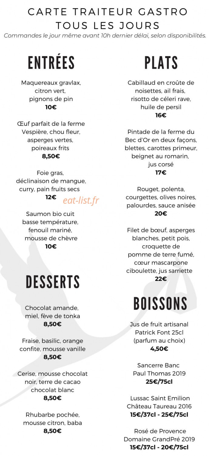 Carte et menu de Le Moulin Fouret à Treis-Sants-en-Ouche — La carte traiteur