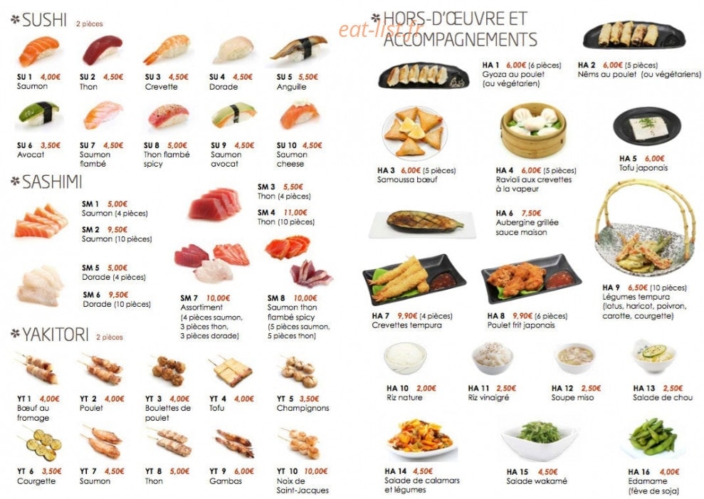 Asuka Sushi — carte page 2