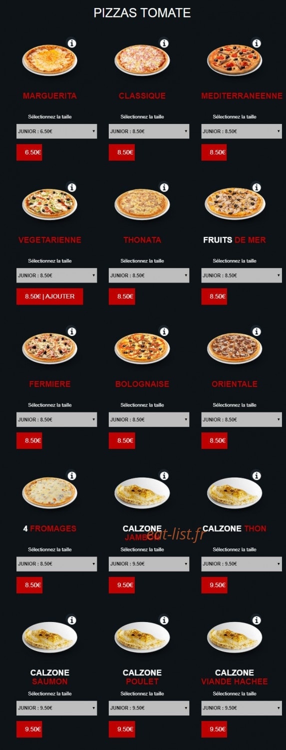 Délices Pizza — carte page 2