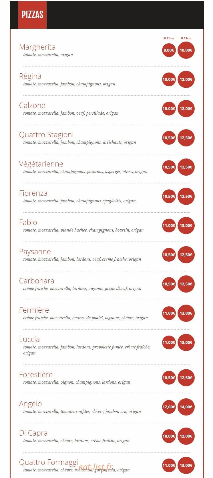 Pizzaluccia — carte page 2